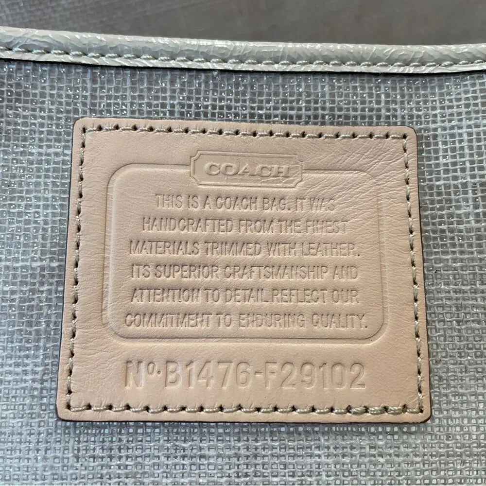 Coach Translucent Vinyl Burlap And White Leather Tote With Coin Purse